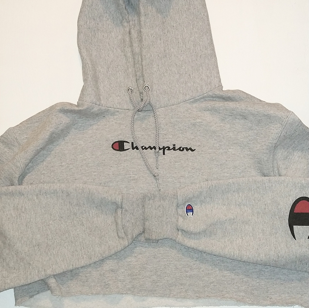 Cropped Grey Champion Hoodie